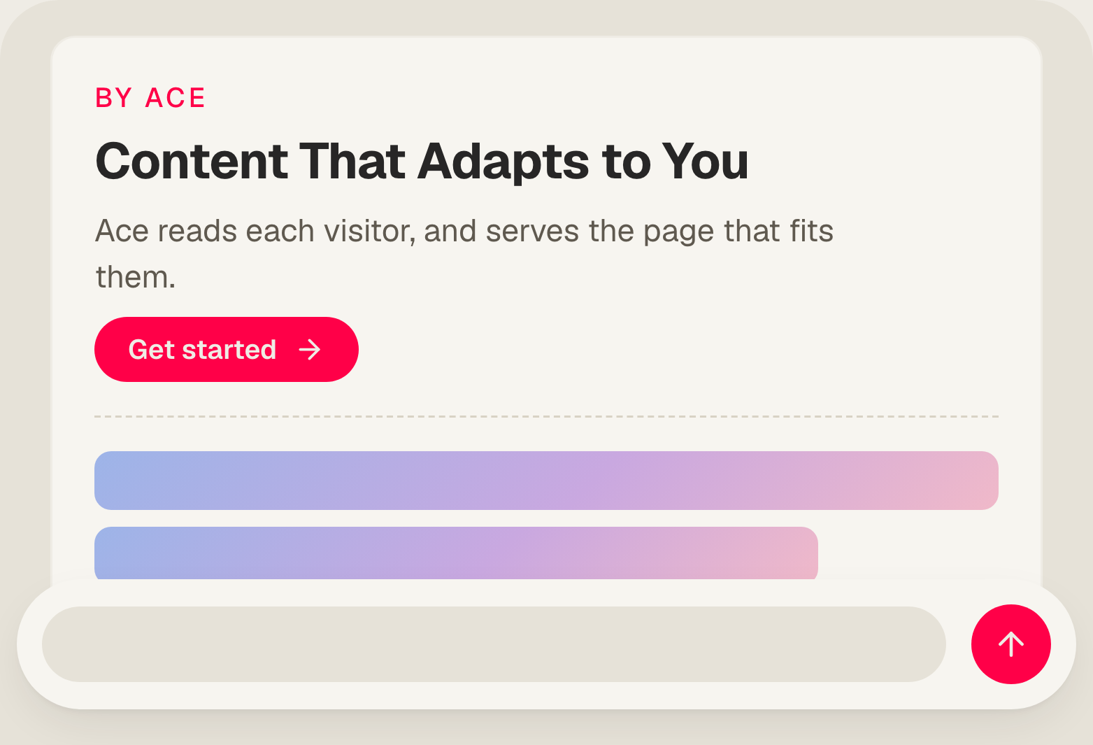 A personalized, on-brand experience composed for an AI-native visitor
